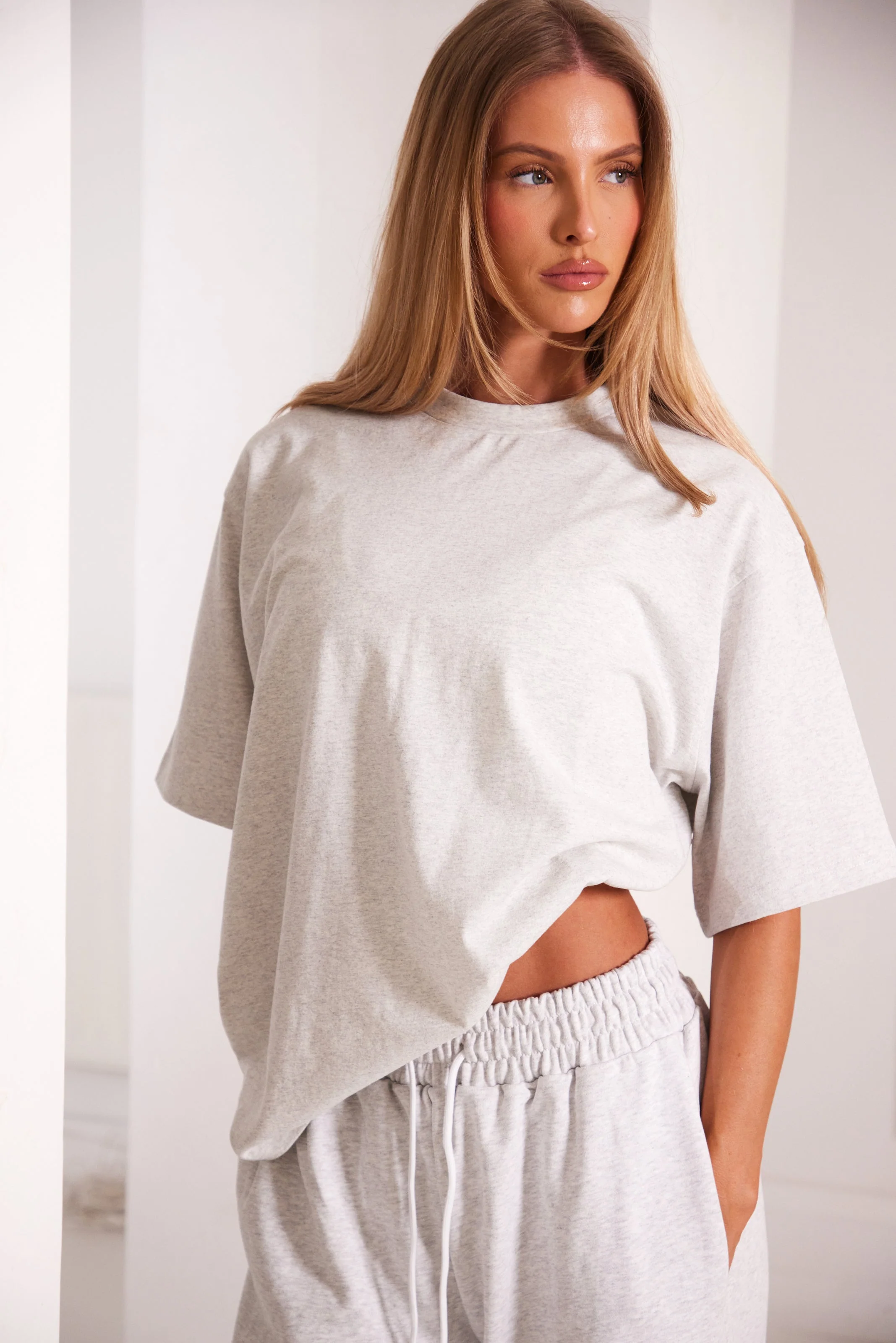 The Short Sleeve Oversized Tee in Light Grey - Image 9