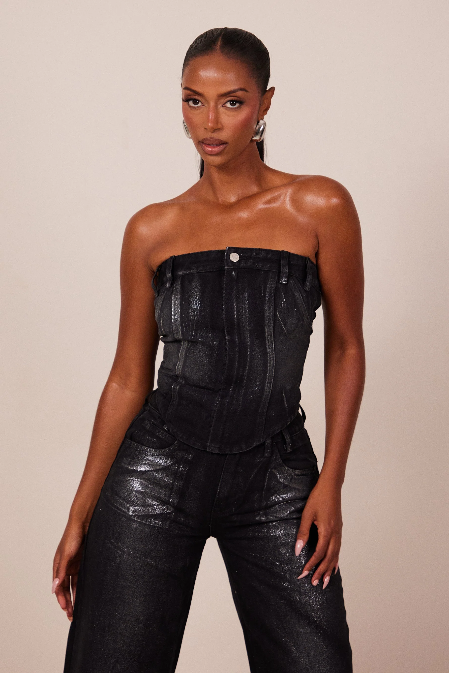 The Mylah Corset in Black Wash
