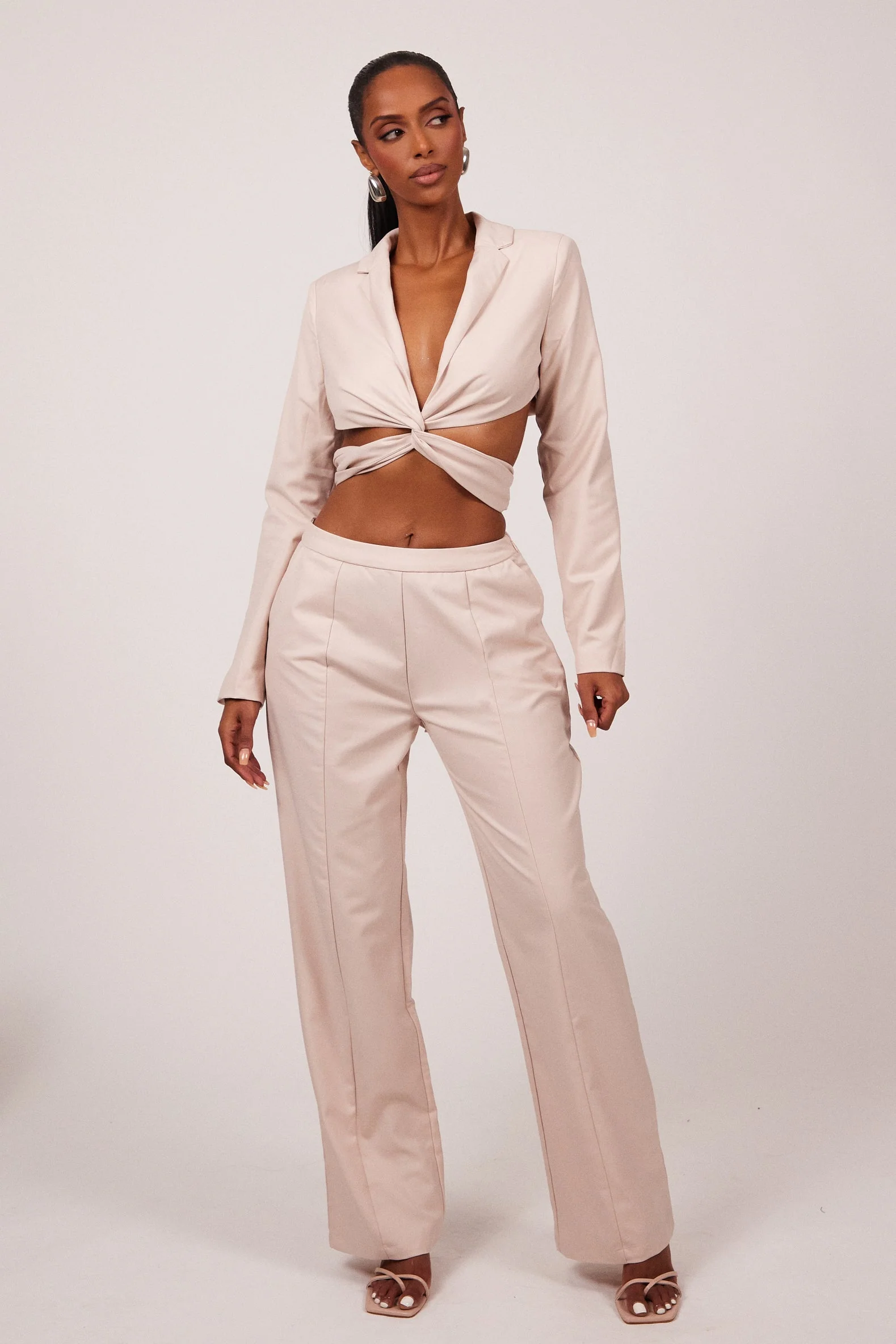 The Thea Suit Trousers in Pink Nude