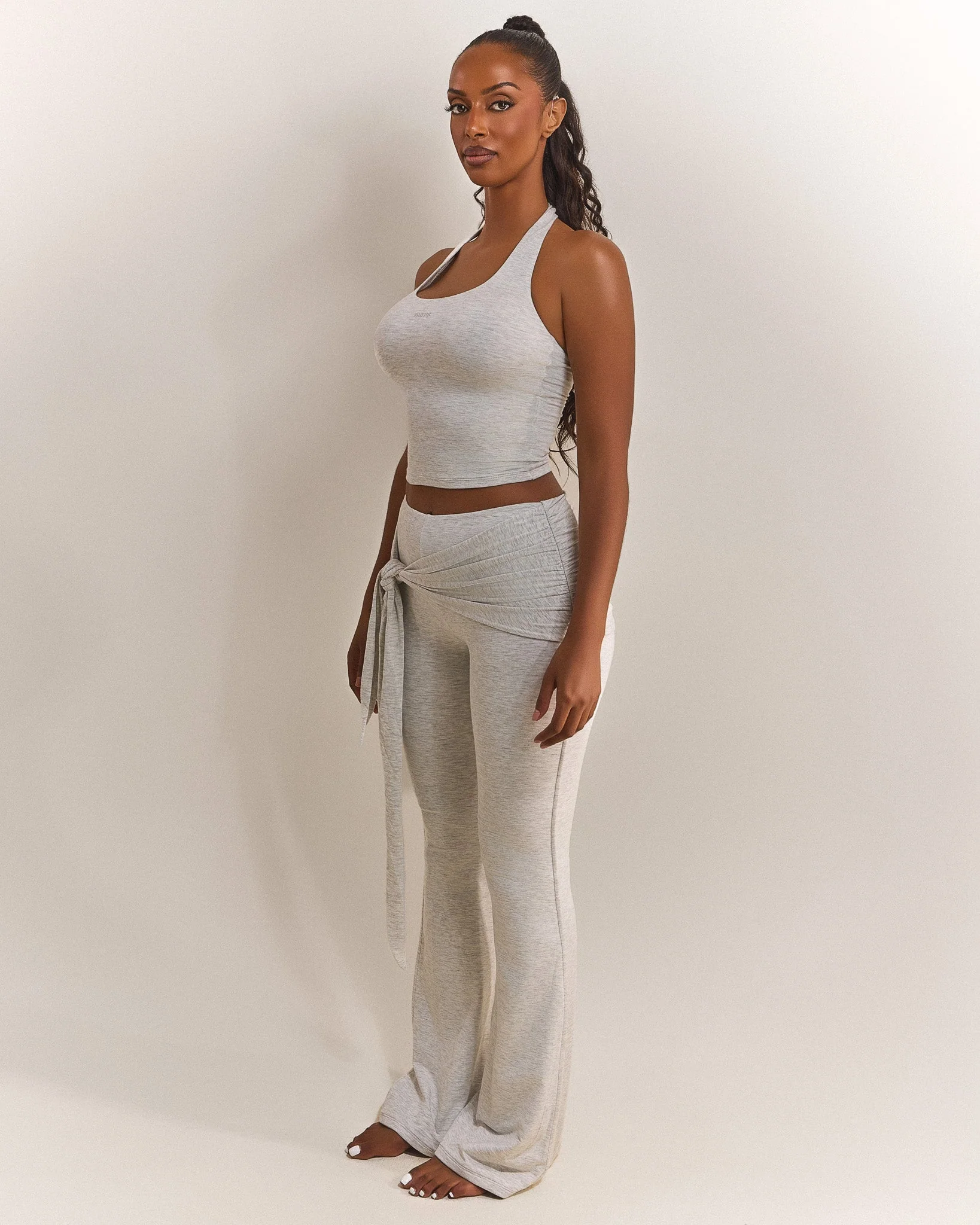 The Tie Trouser in Grey Marl - Image 3