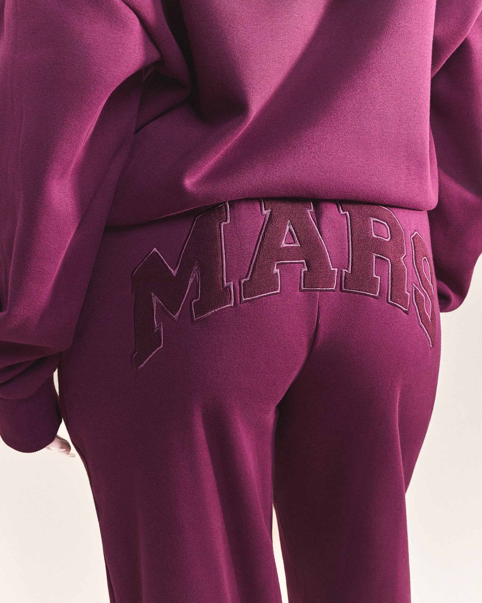 The Varsity Straight Leg Jogger in Plum - Image 4