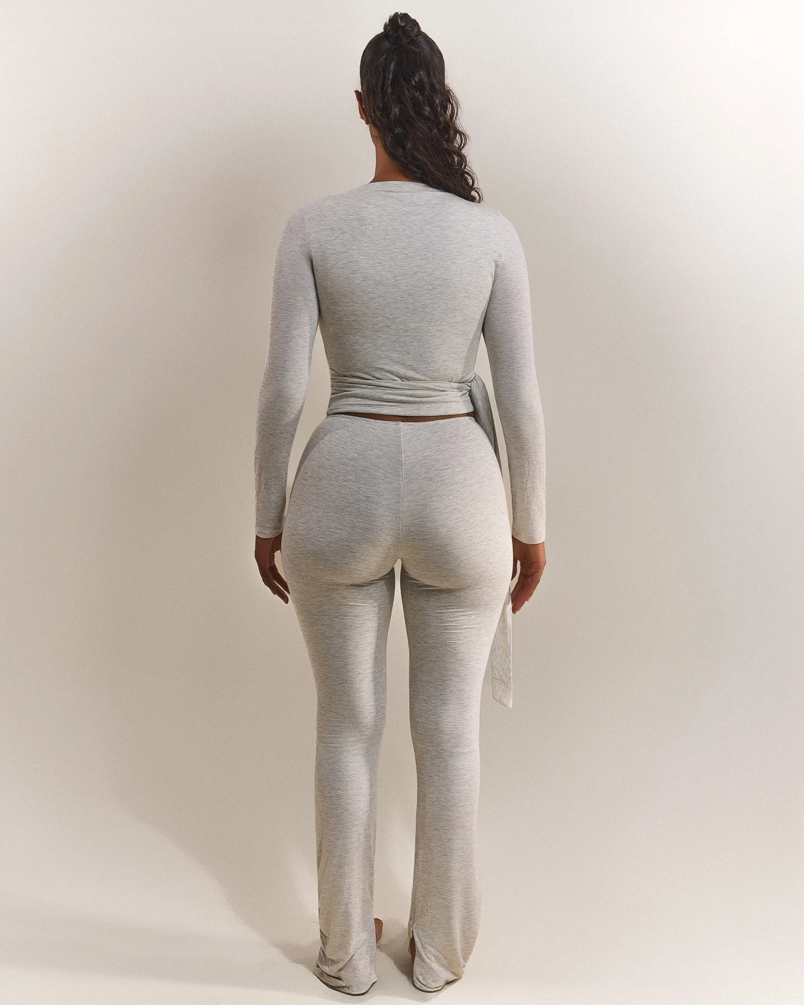 The Wrap Top in Grey Marl - Image 4
