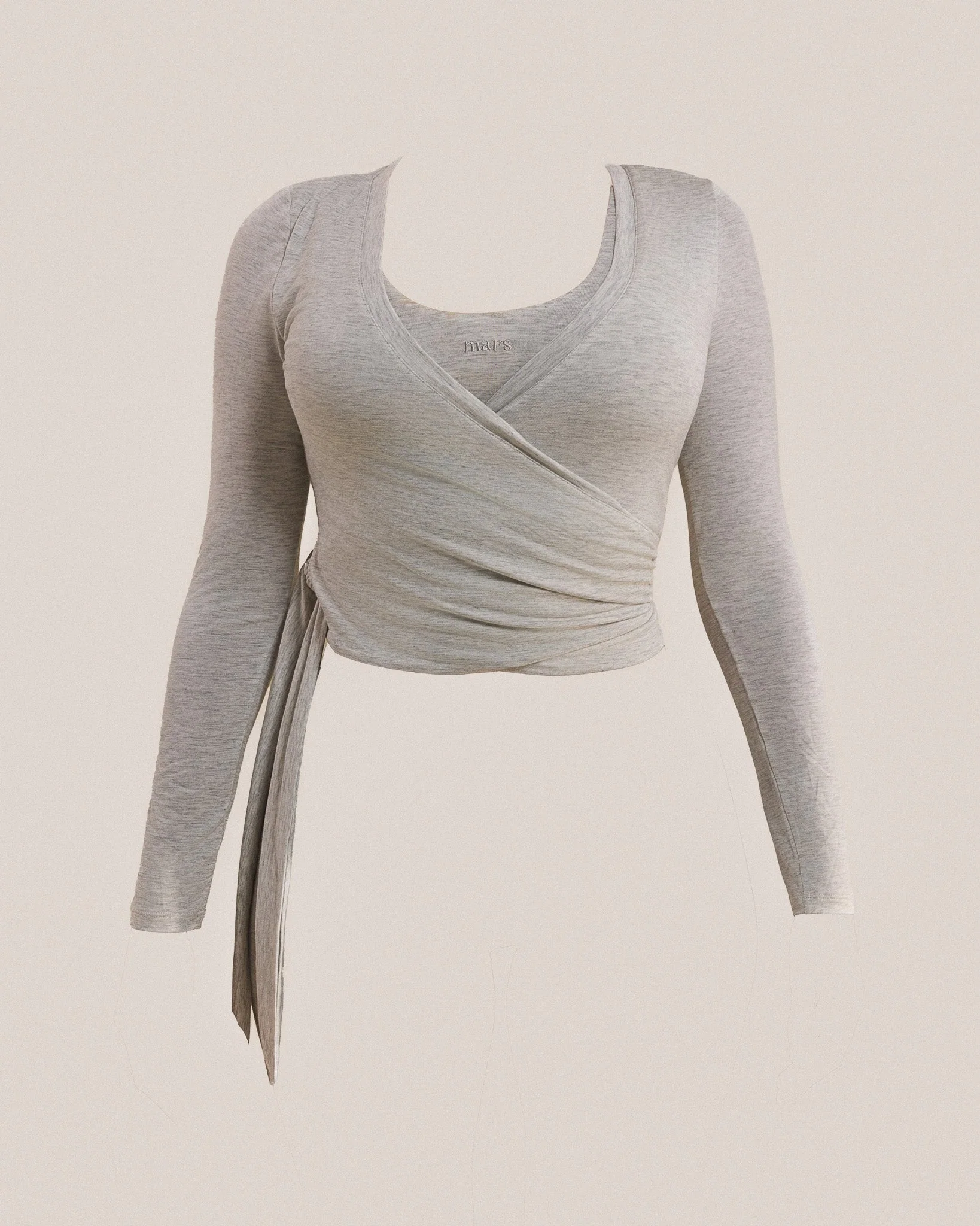 The Wrap Top in Grey Marl - Image 7