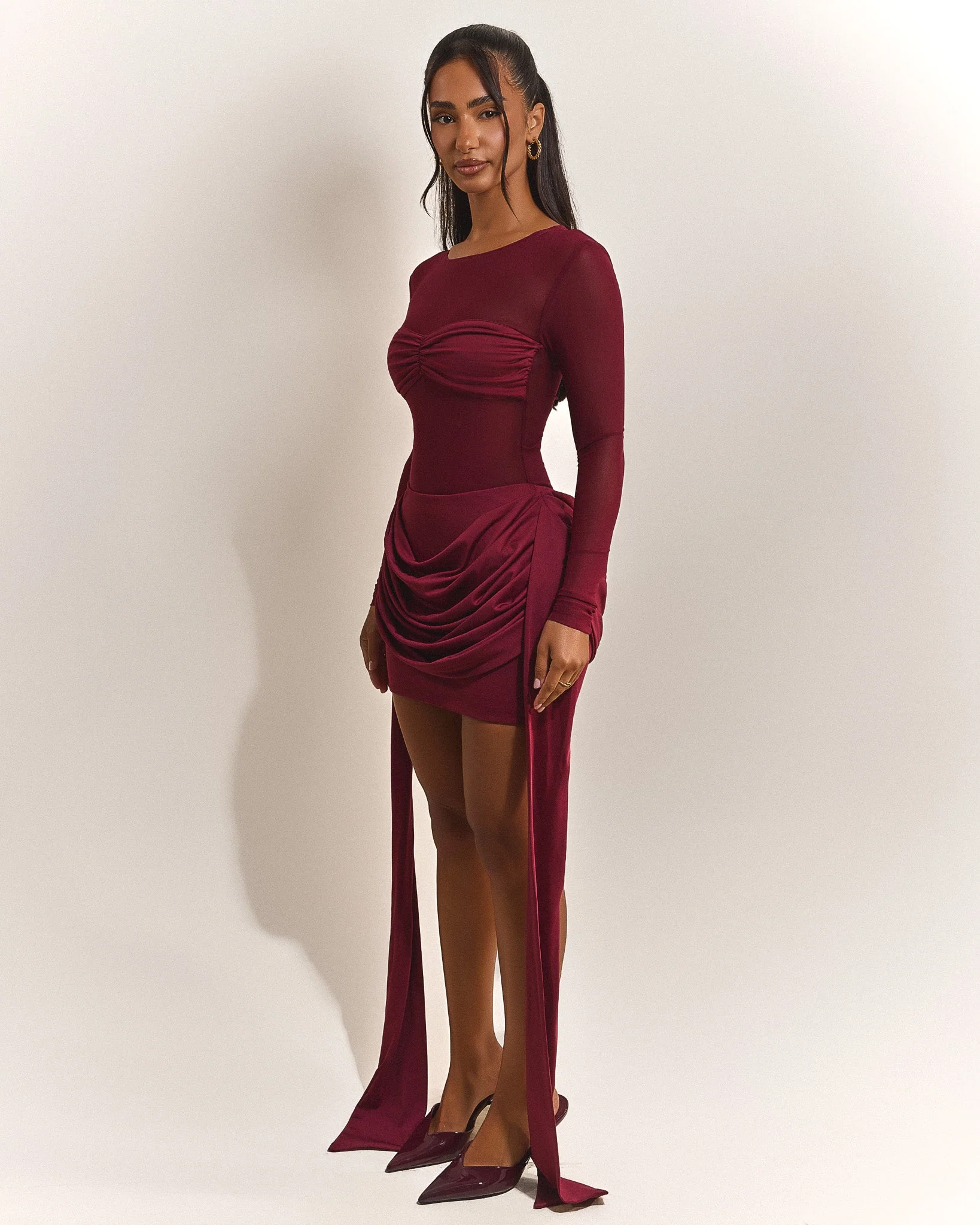 The Yara Bodysuit in Wine - Image 3