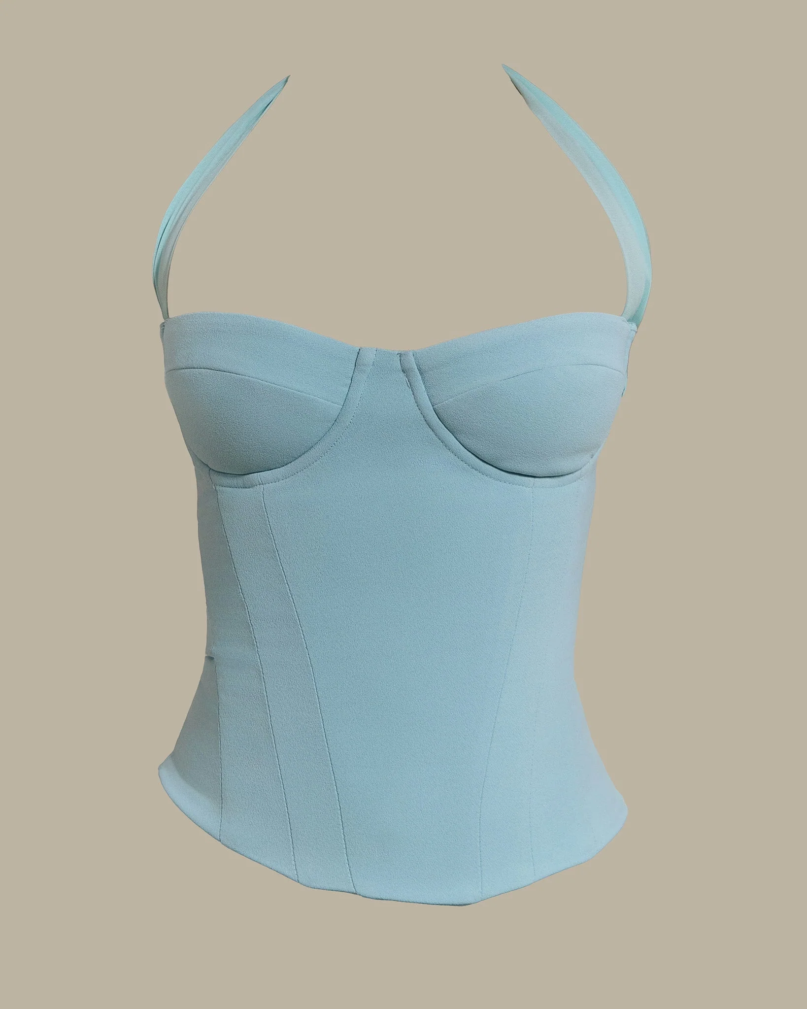 The Zadie Lace Up Corset Top in Baby Blue - Image 10