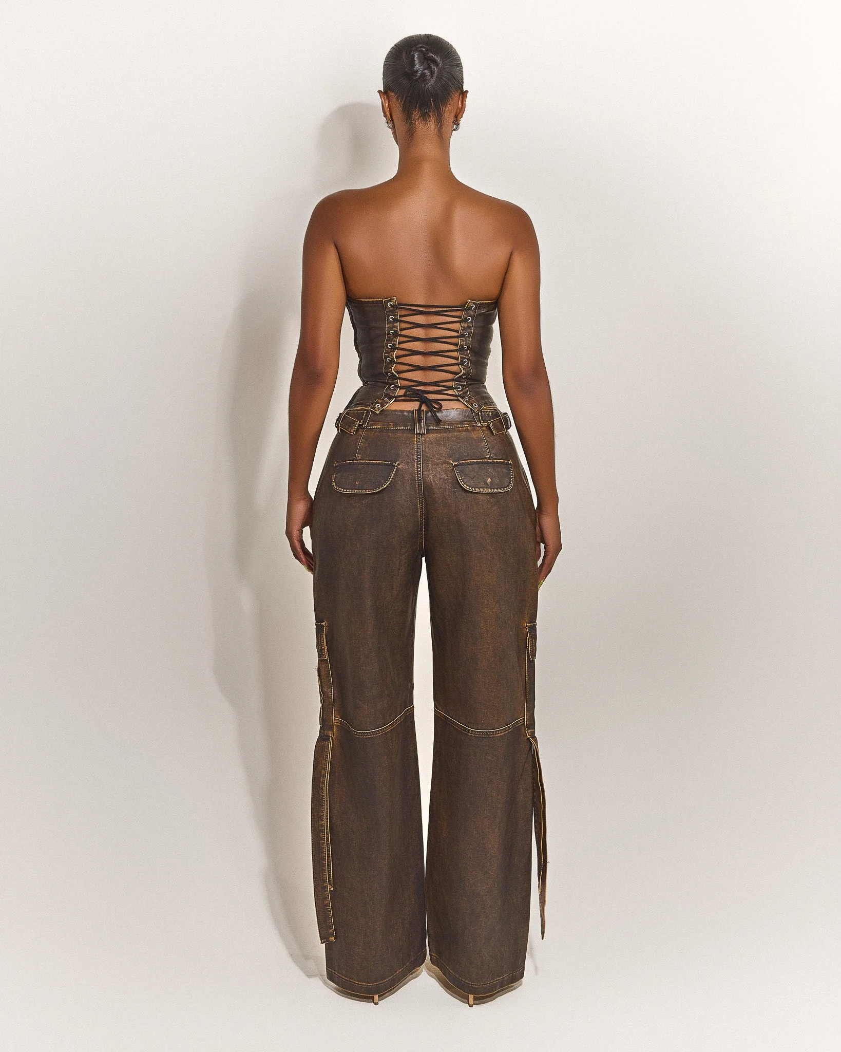 The Zeda Corset in Brown Wash - Image 5