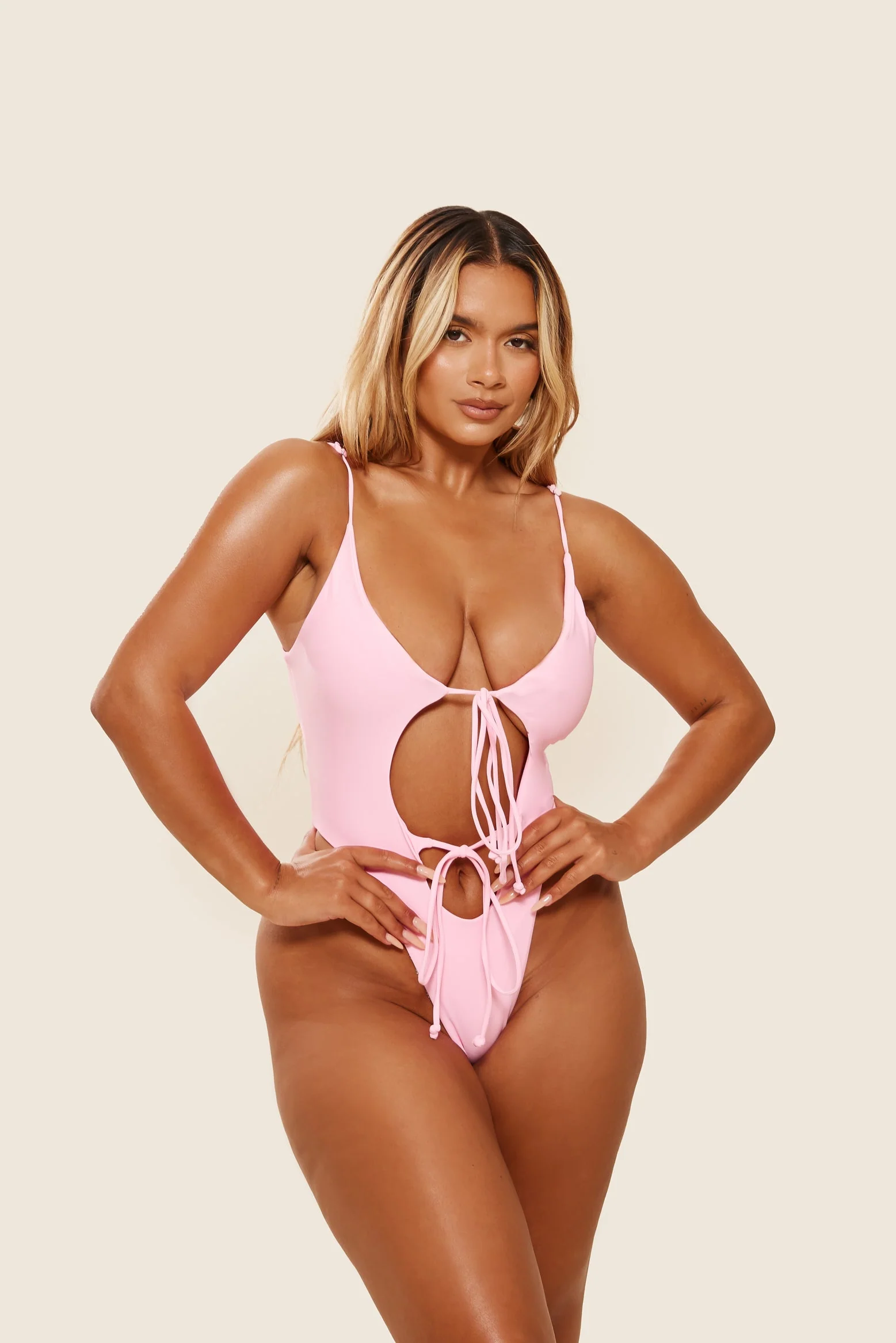 Tie Me Your Way Swim in Baby Pink - Image 2