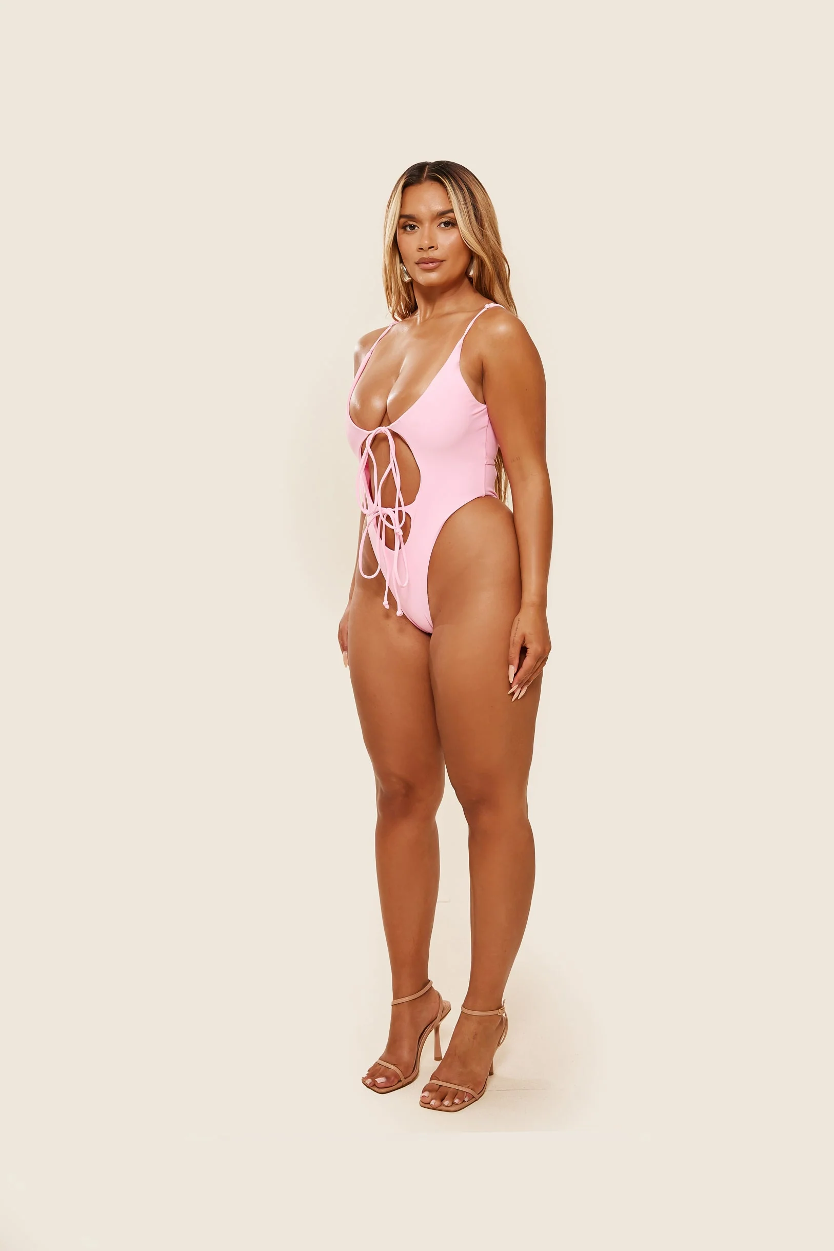 Tie Me Your Way Swim in Baby Pink - Image 4