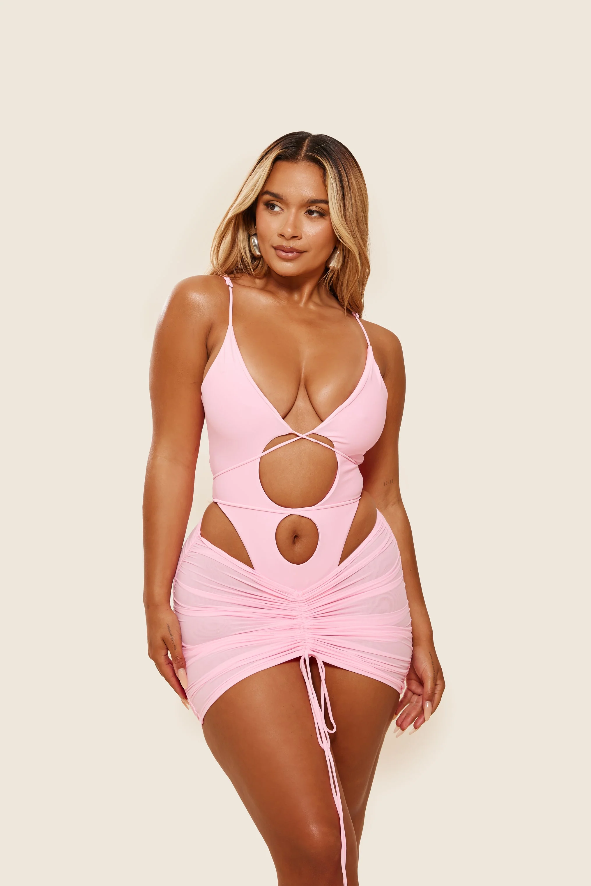 Tie Me Your Way Swim in Baby Pink - Image 5