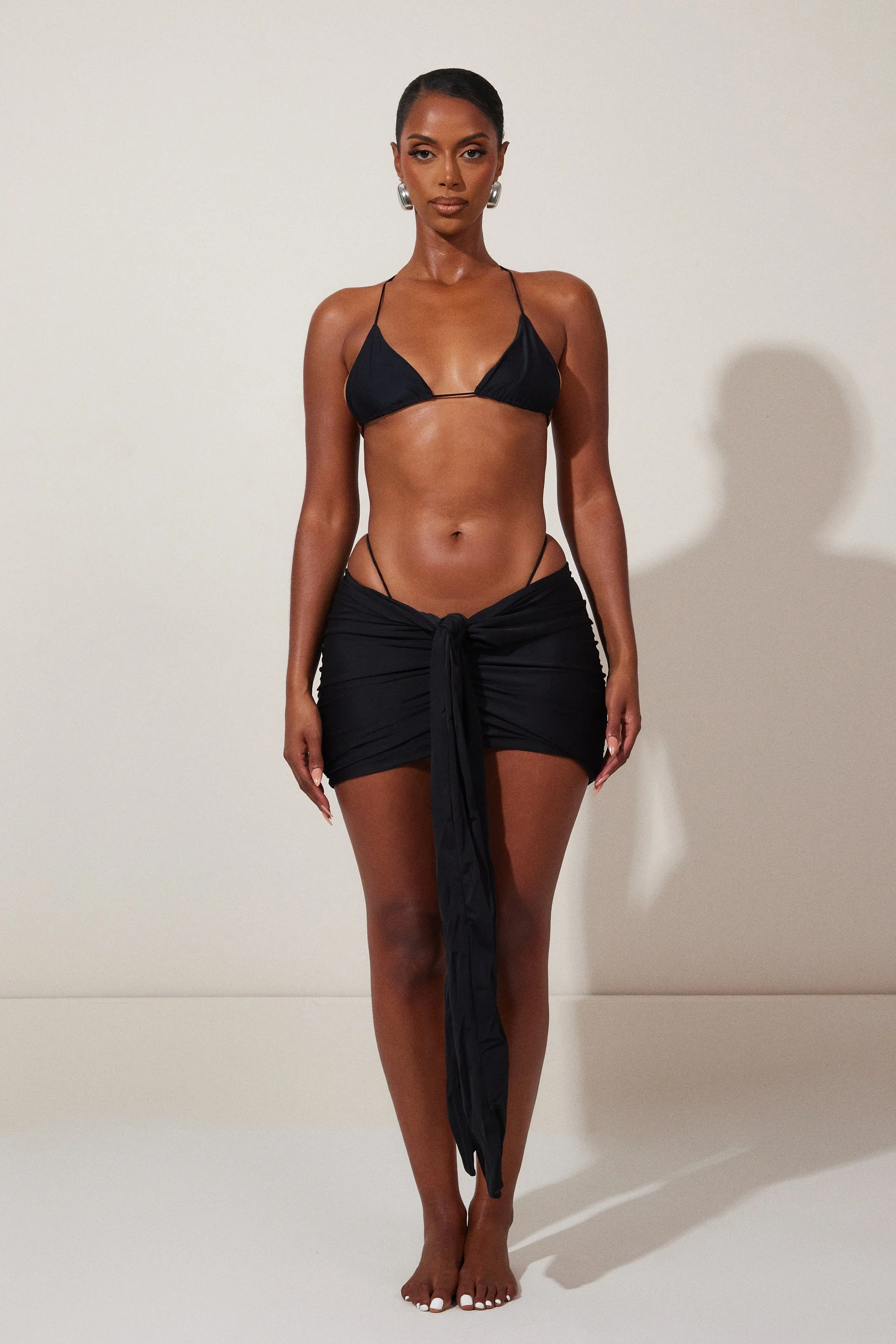Tie Up Mini Skirt in Black - Image 8